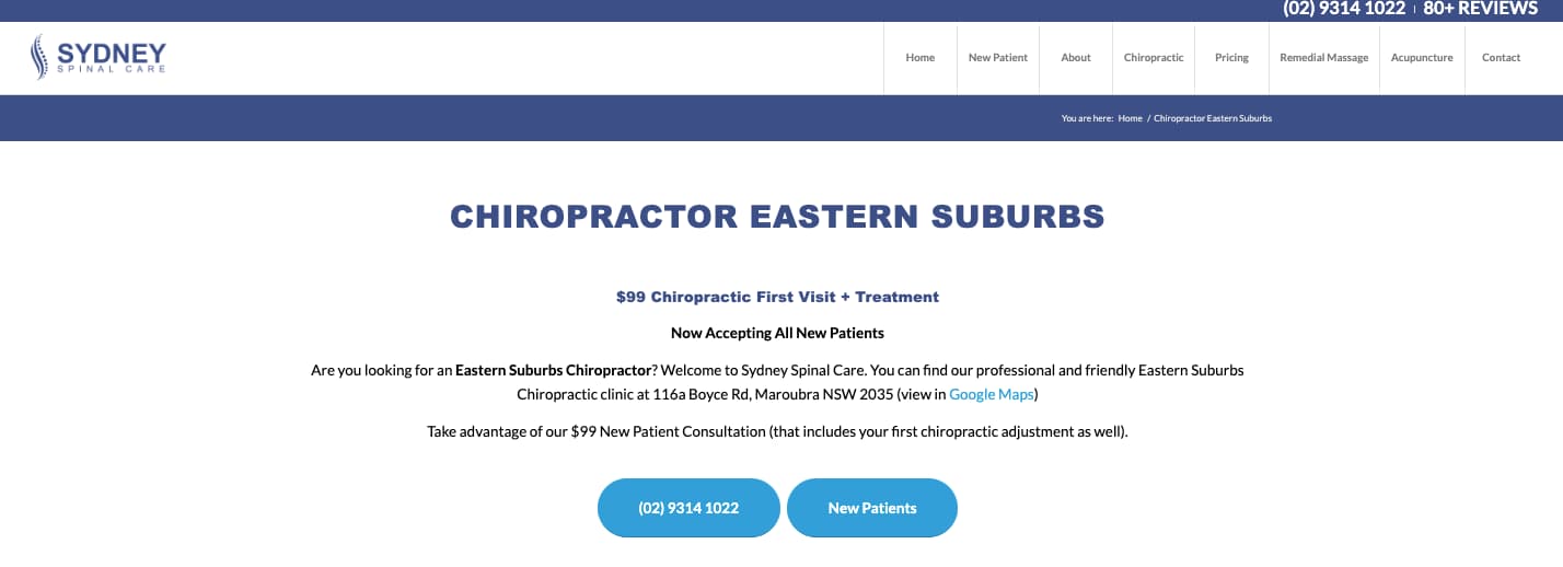 suburb chiropractic keyword