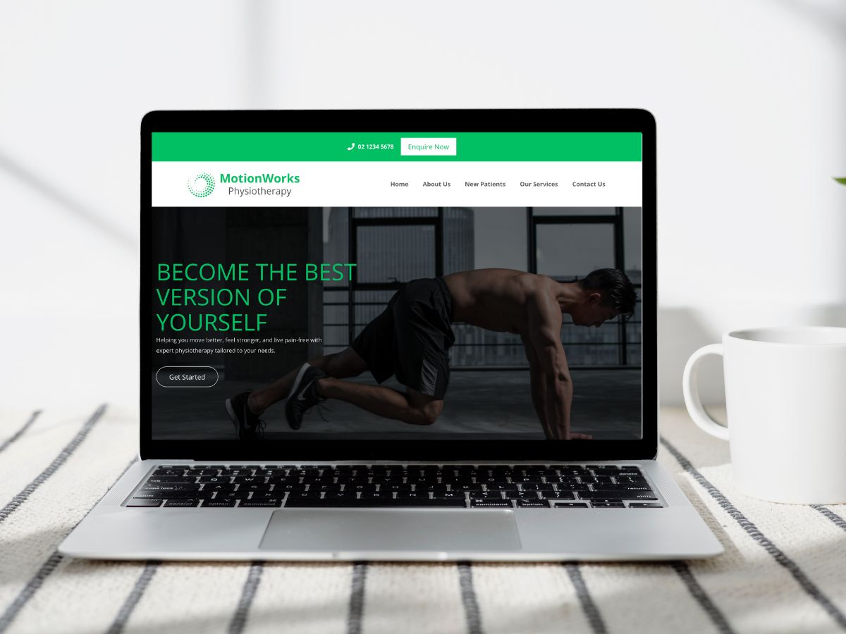 physio website mockup laptop physio website mockup laptop