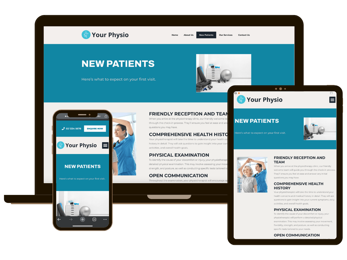 pysio website mockup pysio website mockup
